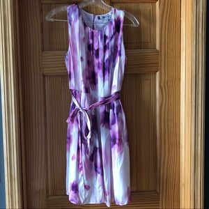 Beautiful Purple Abstract Floral Dress- Size 6